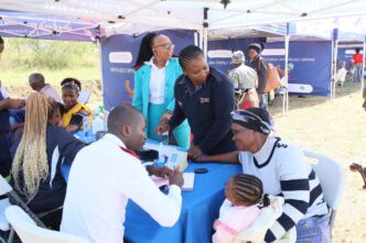 Residents of Mantjonga receive free health services, including screenings, vaccinations, and medical advice, during a community outreach at the Philani Maswati Centre.