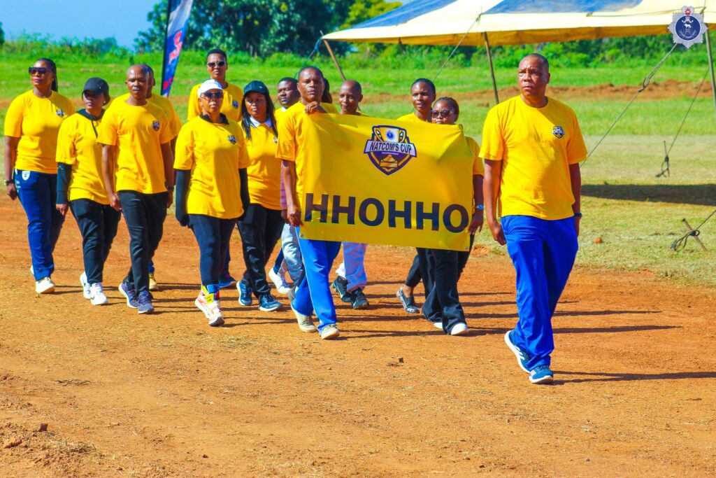 Police officers from various regions gather at Matsapha Police Academy for the launch of the NATCOM’s Cup tournament on 14 May 2025. Photo: Royal Eswatini Police Service