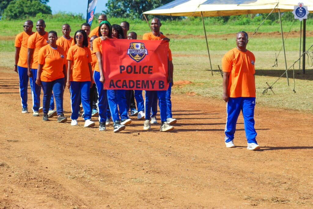 Police officers from various regions gather at Matsapha Police Academy for the launch of the NATCOM’s Cup tournament on 14 May 2025. Photo: Royal Eswatini Police Service