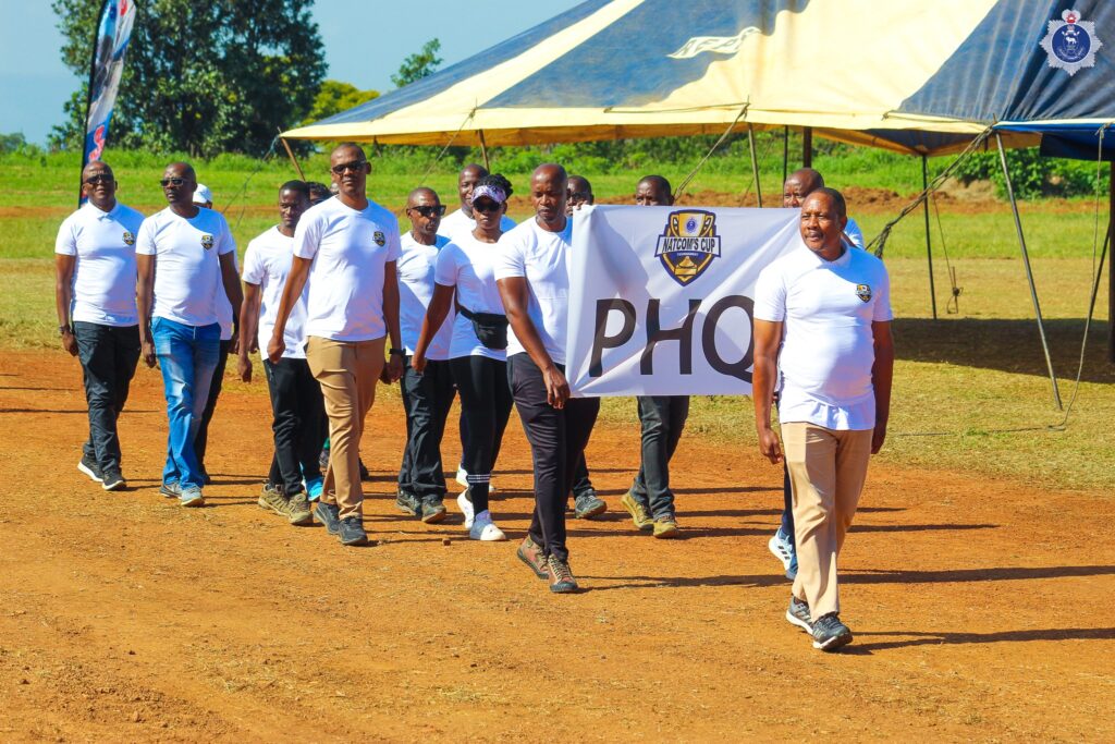 Police officers from various regions gather at Matsapha Police Academy for the launch of the NATCOM’s Cup tournament on 14 May 2025. Photo: Royal Eswatini Police Service
