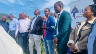 Officials from the Ministry of Sports, Culture and Youth Affairs and Members of Parliament tour youth-led projects funded by the Youth Enterprise Revolving Fund (YERF) in the Manzini region.