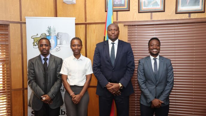 Prime Minister Russell Dlamini joins youth entrepreneurs and stakeholders during one of the Youth Chamber of Commerce and Industries