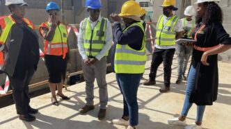 Members of the joint task team inspect ongoing construction at the Manzini and Nhlangano water and sanitation project sites, assessing progress on key infrastructure aimed at improving community access to clean water.