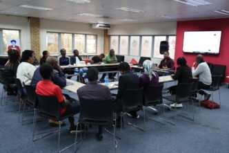 Participants engage in a hands-on AI training session during the Action Junction workshop at American Corners in Mbabane. Photo by U.S. Embassy Eswatini
