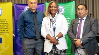 Pamela Chirwa, Deepchandsingh Jagai, and George Ah-Thew during the SADC workshop on using mobile phone data to improve regional statistics in Johannesburg, May 2025.