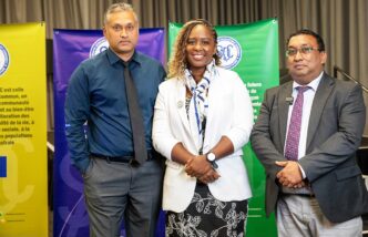 Pamela Chirwa, Deepchandsingh Jagai, and George Ah-Thew during the SADC workshop on using mobile phone data to improve regional statistics in Johannesburg, May 2025.