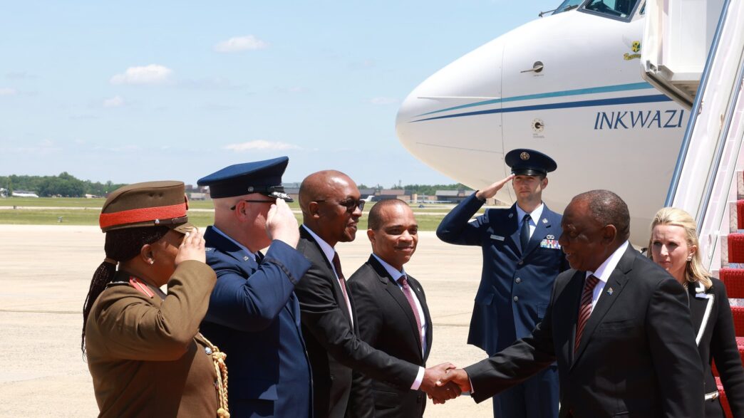 President Cyril Ramaphosa arrives in the United States ahead of his meeting with former US President Donald Trump to discuss trade relations. Photo by Presidency South Africa