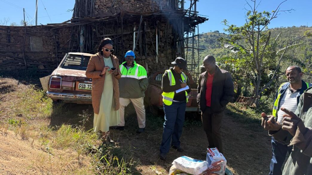 Officials from the Deputy Prime Minister’s Office and Eswatini Contractors Association assess Mlulami Dlamini’s property in KaMagele, Hlatsi, ahead of the planned construction of a new government-supported house.