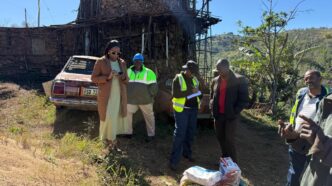Officials from the Deputy Prime Minister’s Office and Eswatini Contractors Association assess Mlulami Dlamini’s property in KaMagele, Hlatsi, ahead of the planned construction of a new government-supported house.