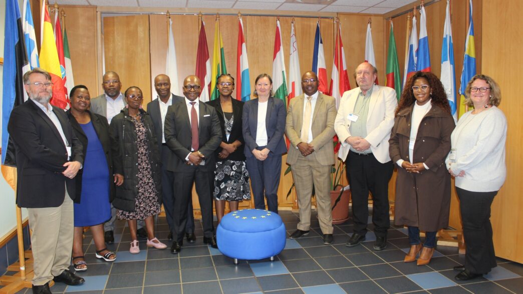 Officials from the European Union, GIZ, Eswatini government ministries, parastatals, and Business Eswatini pose for a group photo after a planning session on the €14 million Skills for Youth Employability, Entrepreneurship and Empowerment programme held in Mbabane.