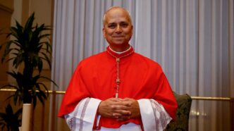 Cardinal Robert Francis Prevost poses after being elevated to the rank of cardinal at the Vatican, September 30, 2023. REUTERS/Yara Nardi/File Photo