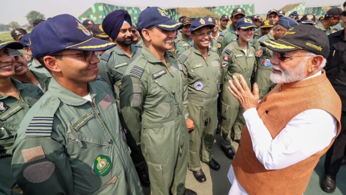 Tuesday, 13 May 2025 Prime Minister Narendra Modi paid a visit to AFS Adampur early this morning, meeting with Indian Air Force personnel days after the ceasefire agreement with Pakistan. In a post shared on X, he described the encounter as a special moment with those who represent courage and determination. Photo: X/@narendramodi