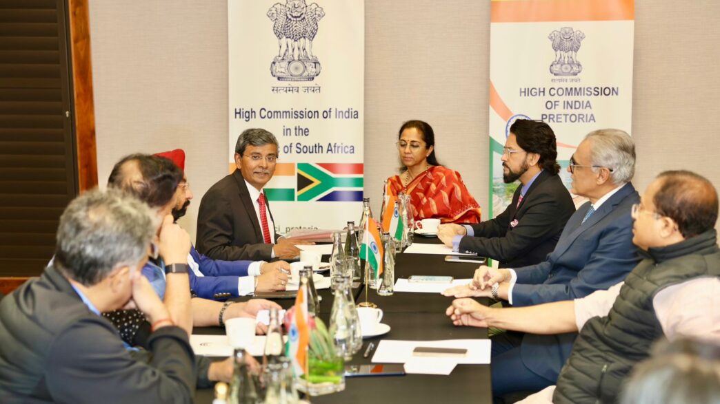 High Commissioner Shri Prabhat Kumar briefs the Hon’ble MPs on key aspects of India-South Africa relations and ongoing bilateral engagements. Photo by X/@hci_pretoria