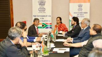 High Commissioner Shri Prabhat Kumar briefs the Hon’ble MPs on key aspects of India-South Africa relations and ongoing bilateral engagements. Photo by X/@hci_pretoria