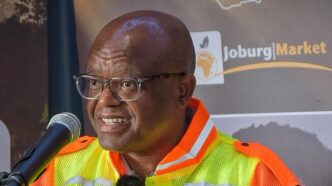 Mayor Dada Morero addresses the media at the April 30, 2025 press briefing, ahead of Johannesburg hosting the global WUWM Conference focused on food systems, trade, and sustainability.