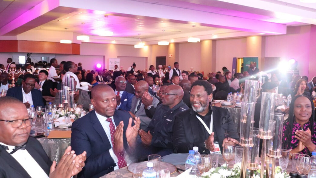 Prime Minister Russell Mmiso Dlamini and Minister of Commerce, Industry and Trade Manqoba Khumalo pictured with delegates at the inaugural Eswatini Investment Conference gala dinner held at Sharma House, Ezulwini.