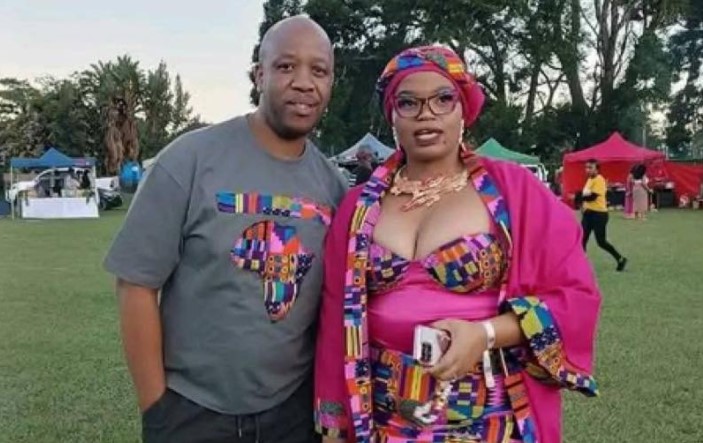 Nelly Luju Ndlovu and her partner Nhlanhla Shongwe, crowned Best Dressed Couple 2025 at the Makoti Festival, pictured in their award-winning outfits at Malkerns Country Club.