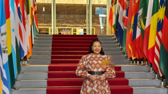 Minister of Foreign Affairs and International Cooperation, Senator Pholile Shakantu, with global delegates at the UN Peacekeeping Ministerial Meeting in Berlin. Photo by Ministry of Foreign Affairs, Eswatini