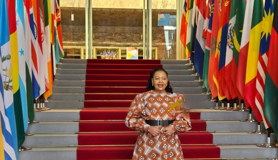 Minister of Foreign Affairs and International Cooperation, Senator Pholile Shakantu, with global delegates at the UN Peacekeeping Ministerial Meeting in Berlin. Photo by Ministry of Foreign Affairs, Eswatini
