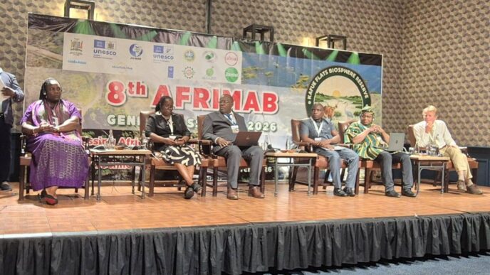 Experts and policymakers discuss ecosystem-friendly technologies and sustainable resource management during a panel at the AfriMAB assembly. Photo by UNESCO Eswatini.