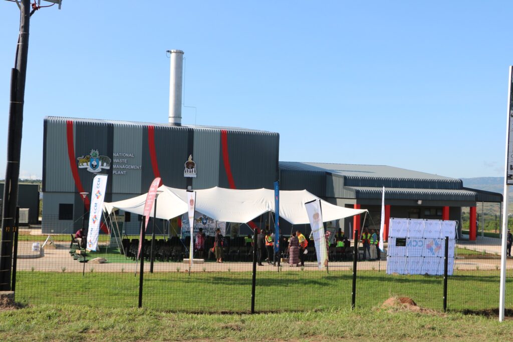 The newly inaugurated Matsapha Healthcare Waste Management Plant, equipped with a high-temperature incinerator capable of safely processing medical waste up to 1,100°C.
