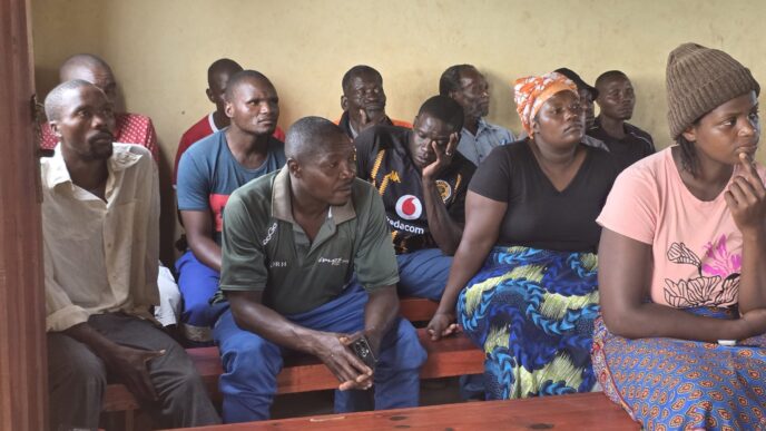Bhandeni community members during ongoing water, sanitation and hygiene initiatives supported by UNICEF Eswatini. Photo: UNICEF Eswatini.