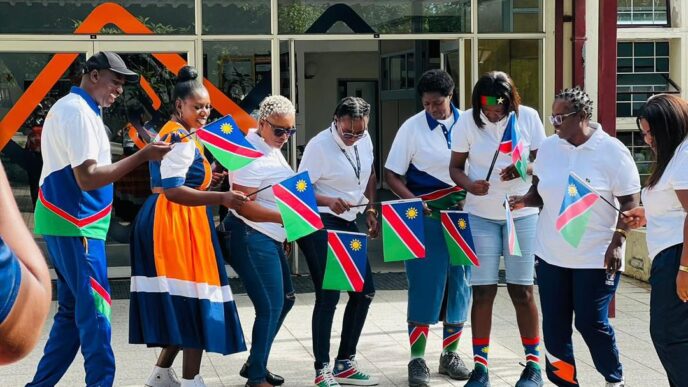 NamRA staff members captured during Namibia’s 36th Independence Day celebrations on 21 March 2026. Photo by Namibia Revenue Agency.