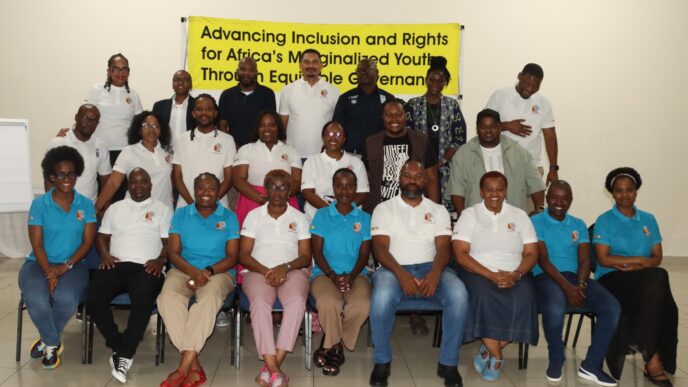 UNDP Eswatini staff, Young Key Populations Ambassadors, Ministry of Health representatives and facilitators from TDR Consulting during the Gender and SOGIESC training held at The George Hotel in Mbabane. Photo by UNDP Eswatini.