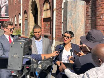ActionSA MP Dereleen James speaks to the media outside Cape Town Central Police Station after filing criminal charges of intimidation against Minister Gayton McKenzie.