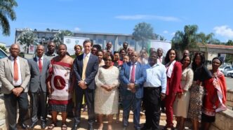 Minister of Tourism and Environmental Affairs Jane Mkhonta Simelane, Minister of Health Mduduzi Matsebula, Portfolio Committee members and Eswatini Environment Authority officials during the appraisal meeting on reducing harmful pollutants in Ezulwini.