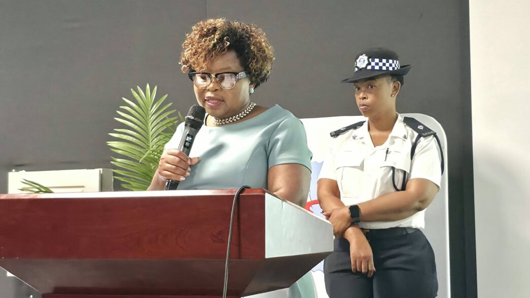 Hon. Minister of Tourism and Environmental Affairs Jane Mkhonta Simelane addressing stakeholders during the Tourism Industry Workshop at Happy Valley Hotel in Ezulwini on Monday.