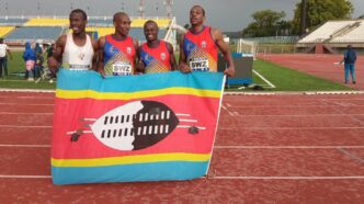 Some of Team Eswatini athletes pose for a group photo following their impressive performances in Maseru. Photo by Athletics Eswatini.