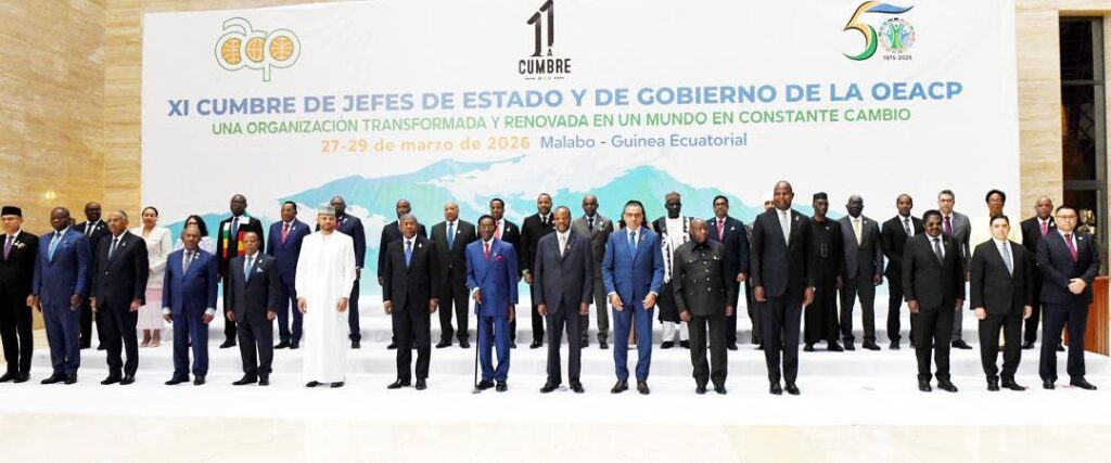His Majesty King Mswati III joins fellow Heads of State and Government for a group photo at the 11th OACPS Summit in Malabo, Equatorial Guinea.