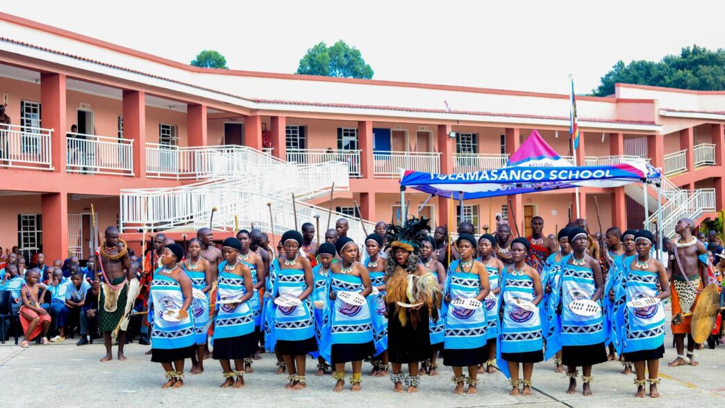 The school choir blending their choral tunes with culture & traditional dance. photo by HMCS