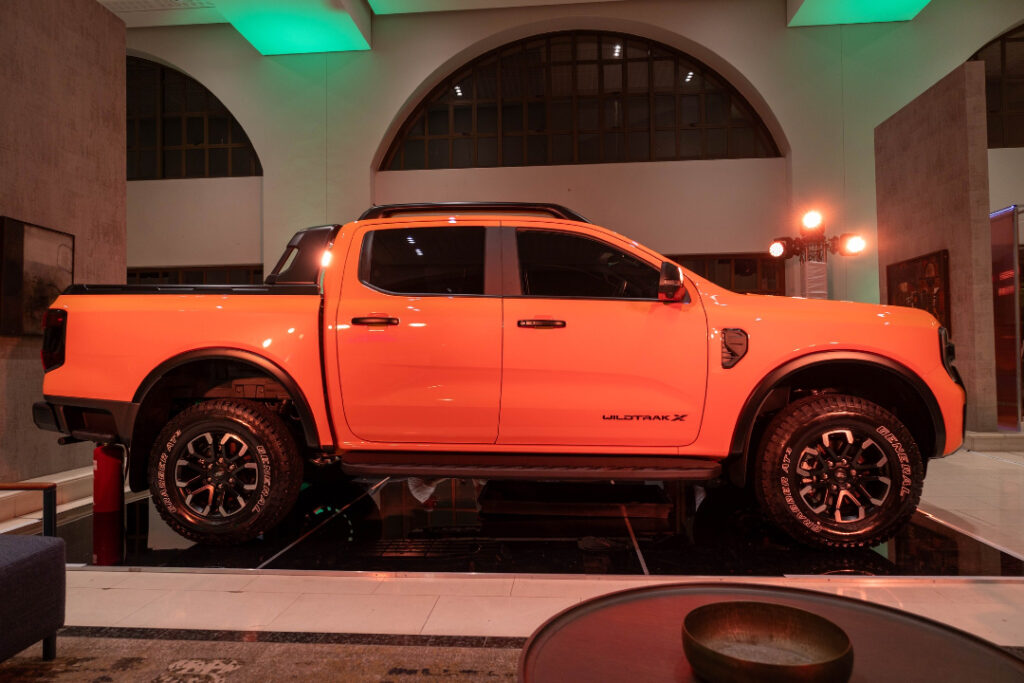 The one-of-a-kind Ford Ranger Wildtrak X featuring Nelson Mandela’s official signature, unveiled to support the Nelson Mandela Children’s Fund. Photo: Ford South Africa