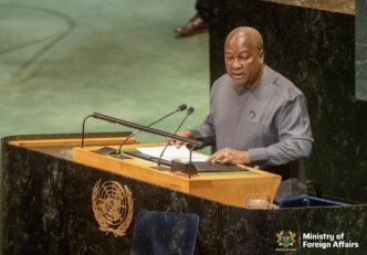 Ghanaian President H.E. John Dramani Mahama addressing the UN General Assembly on reparatory justice, calling for recognition of the transatlantic slave trade as the gravest crime against humanity. Photo: UN News