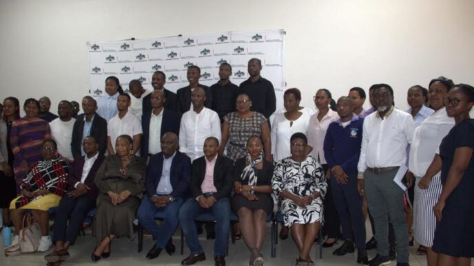 Stakeholders from Eswatini’s science, research, and innovation sectors pose for a group photo during the Stakeholder Consultation Workshop for the Eswatini Young Academy of Sciences Strategic Plan in Mbabane.