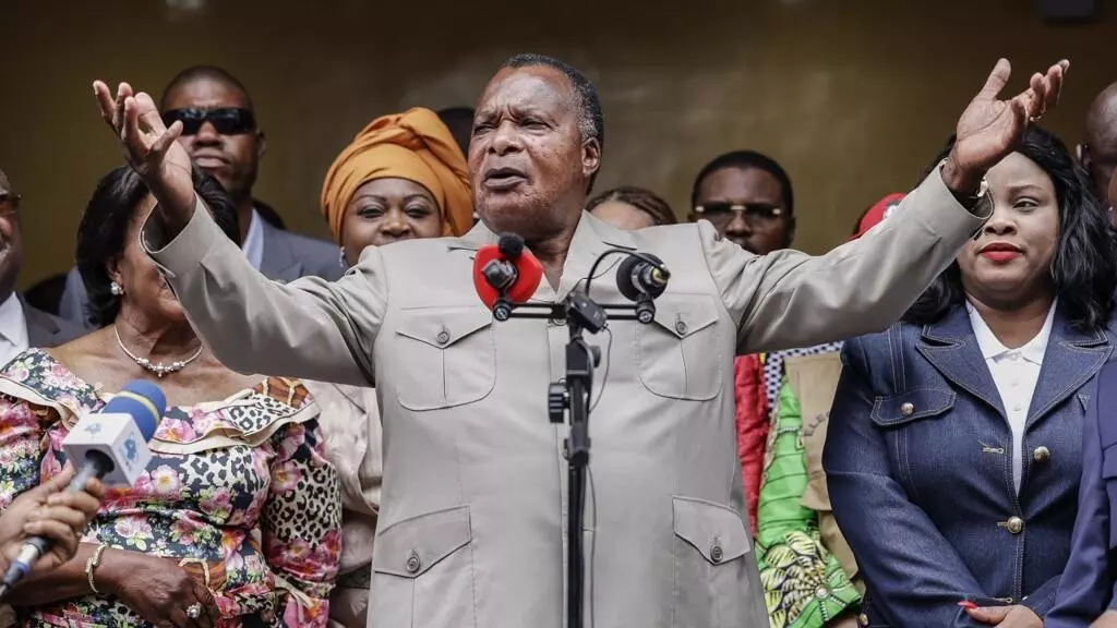 Sassou-Nguesso has been reelected as president of Congo after winning nearly 95 percent of the vote. AFP - DANIEL BELOUMOU OLOMO