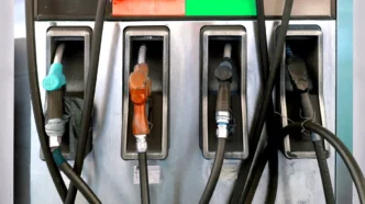 A fuel pump displays restrictions on diesel sales as supply shortages begin to affect parts of South Africa, with motorists and farmers facing limited access.