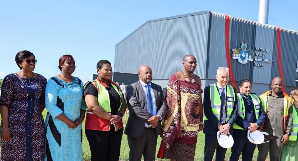 Prime Minister Russell Mmiso Dlamini poses with visiting diplomats and senior government officials during the commissioning of the Matsapha Healthcare Waste Management Plant in Matsapha.