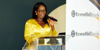 Dr. Nozizwe Mulela-Zulu, CEO of Eswatini Bank, at the Green Climate Fund application submission event with support from FAO Eswatini.