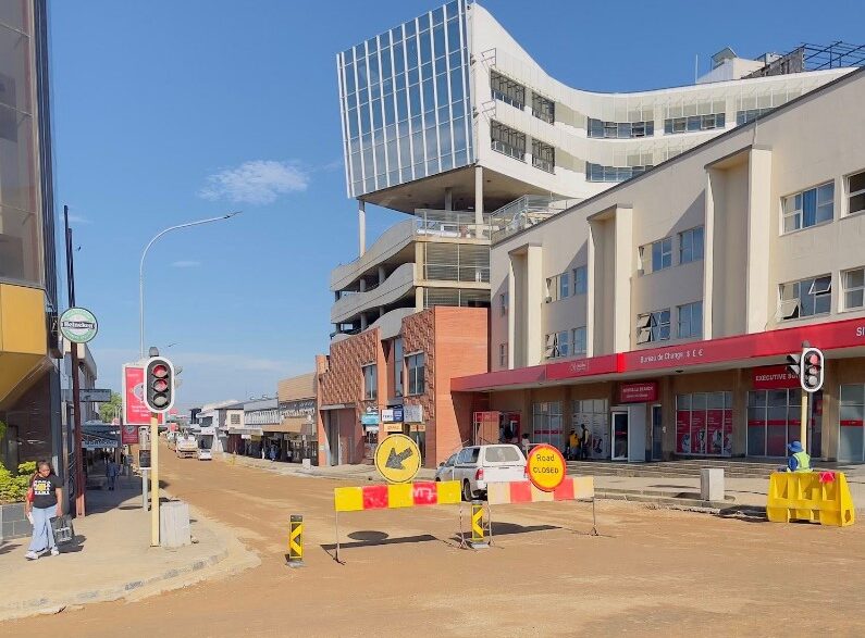 Ongoing paving works on Nkoseluhlaza Street in Manzini as road rehabilitation progresses under the Ministry of Public Works and Transport.