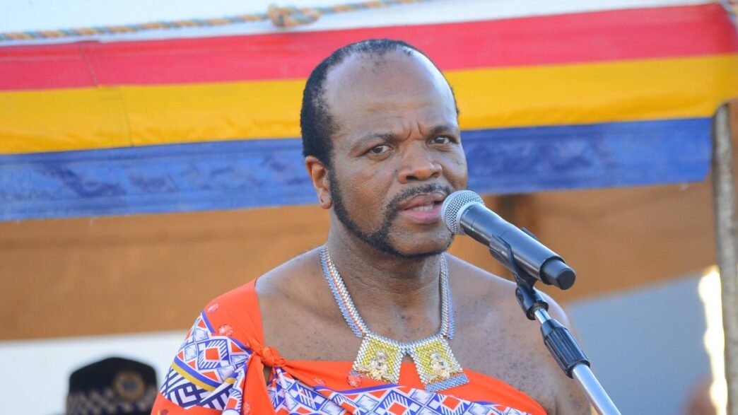 His Majesty King Mswati III delivers remarks during the official opening of Nsulutane Property Hotel in Hlane. Photo: Eswatini Daily Digest.