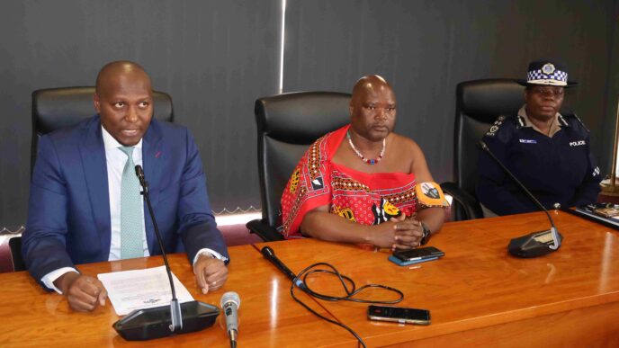 Prime Minister Russell Dlamini and Minister of Public Service Mabulala Maseko. Photo: Times of Eswatini