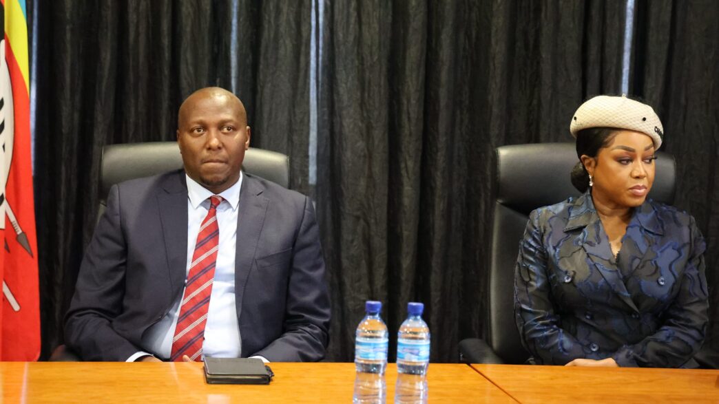 Prime Minister Russell Mmiso Dlamini pictured with Minister of ICT Savannah Maziya during a government engagement in Mbabane.
