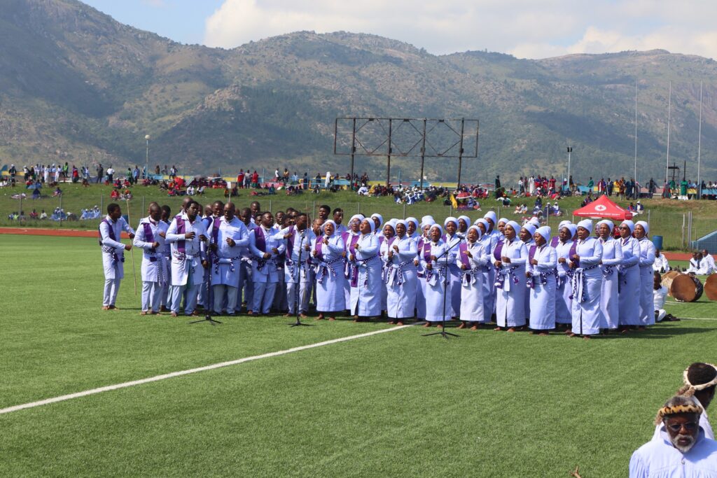 Thousands of Emaswati gather at Somhlolo Stadium to participate in the Easter service, united in faith and worship. Photo by Home Affairs