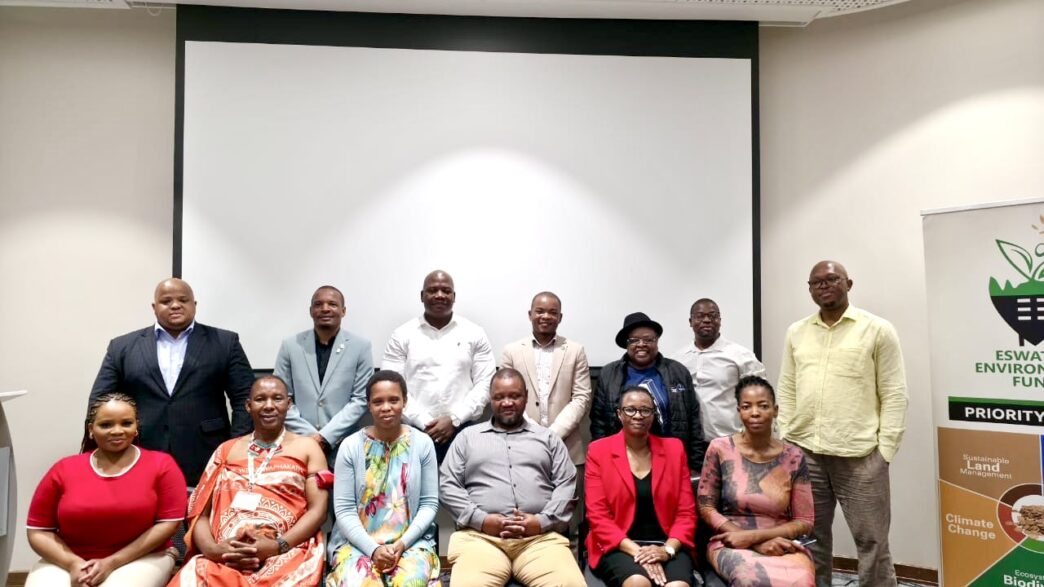 Officials from the Eswatini Environment Authority, Eswatini Environment Fund, Ministry of Tourism, Ministry of Planning and Development and Ministry of Tourism and Environmental Affairs during a high level meeting on strengthening climate finance coordination in Mbabane.