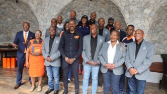 RSL and NAMRA officials pose for a group photo during their courtesy meeting in Swakopmund, Namibia. Photo by Revenue Services Lesotho.