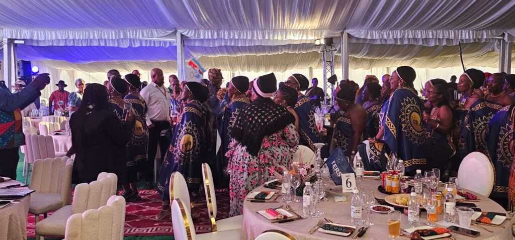 Eswatini Revenue Service athletes and officials showcase traditional song and unity during the SAIRAG 2026 opening ceremony in Swakopmund, Namibia. Photo by ERS
