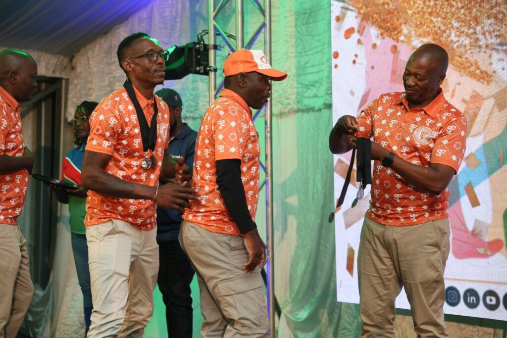 RSL athletes proudly receive their medals at SAIRAG 2026 in Swakopmund, Namibia, showcasing skill and determination across multiple sports. Photo by RSL.